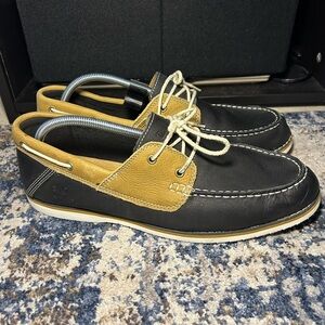 Timberland Brown & Black Bluffton 2 Eye Boat Shoe Loafers Size 12
